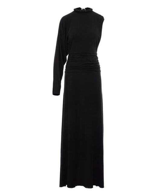 MANURI Black Didi One-Shoulder Maxi Dress