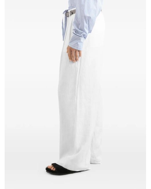 Dolce & Gabbana White Pleated Trousers for men