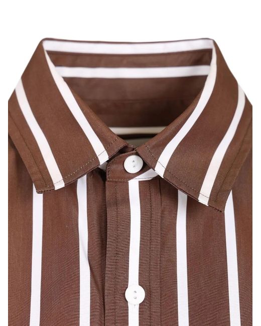 Matteau Brown Striped Oversized Shirt