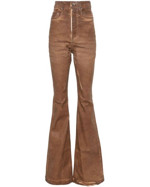 Rick Owens Brown Bolan High-waisted Flared Jeans