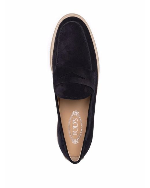 Tod's Blue Suede Loafers for men
