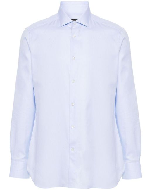 Zegna White Piqué Cotton Shirt for men