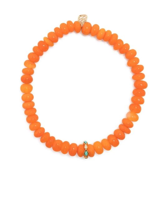 Sydney Evan Orange Bracelet À Perles En Or 14Ct Serti D'Opale