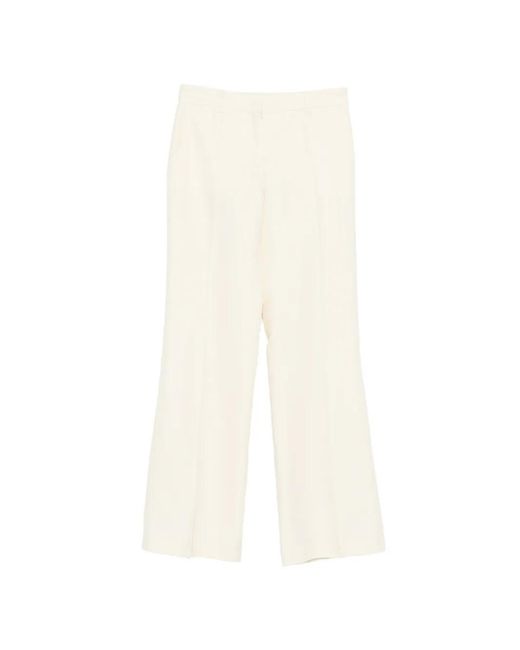 Alberto Biani White Wide-Leg Trousers