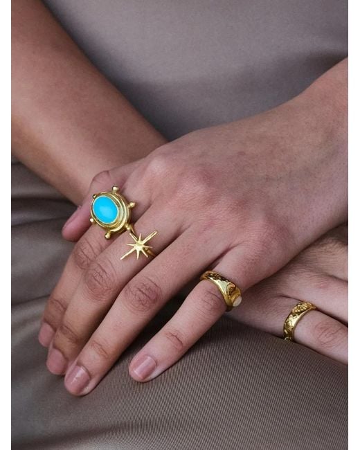 Ottoman Hands Metallic Zand Ring