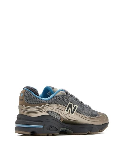 New Balance Gray 1000 Metallic-Mesh Sneakers