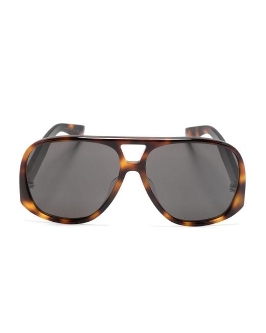 Saint Laurent Gray Solace Pilot-frame Sunglasses
