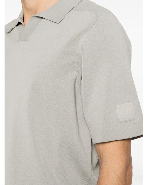 C P Company Gray Split-Neck Top for men