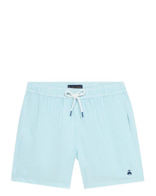 Brooks Brothers Blue Striped Swim Shorts for men