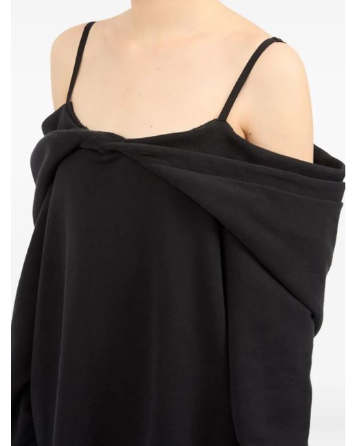 MM6 by Maison Margiela Black Sleeveless Twisted Mini Dress