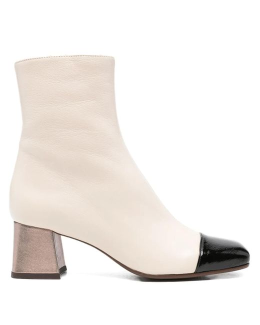 Chie Mihara Natural 45Mm Volkiria Cap-Toe Block-Heel Ankle Boots