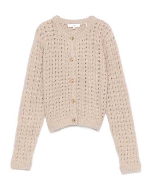 FRAME Natural Cable-Knit Cardigan