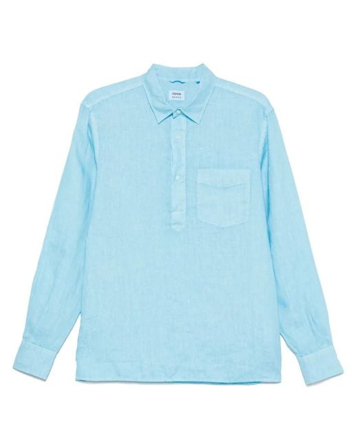 Aspesi Blue Linen Shirt for men