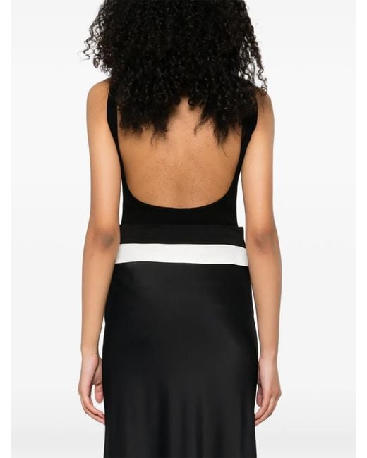 A.M.G Black Ribbed Bodysuit