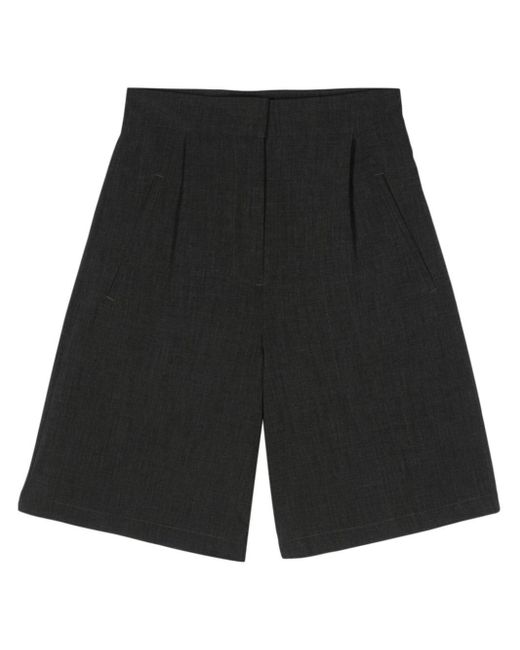 DKNY Black Pleated Tailored Shorts