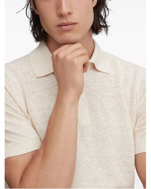 Brunello Cucinelli Poloshirt Mit Geripptem Kragen in White für Herren