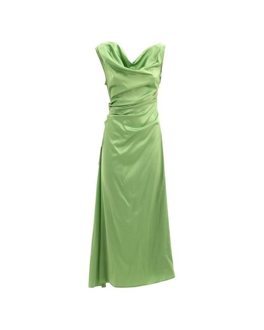 Staud Green Phare Silk Dress