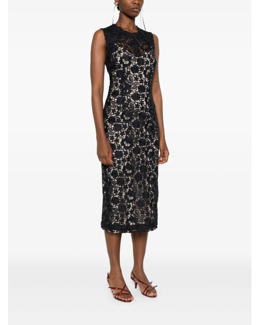 P.A.R.O.S.H. Black Peonia Midi Dress