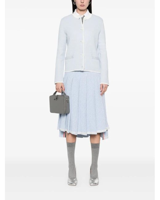 Thom Browne White Honeycomb-Knit Jacket