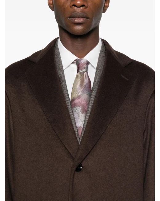 Lardini Brown Notched-Lapels Coat for men