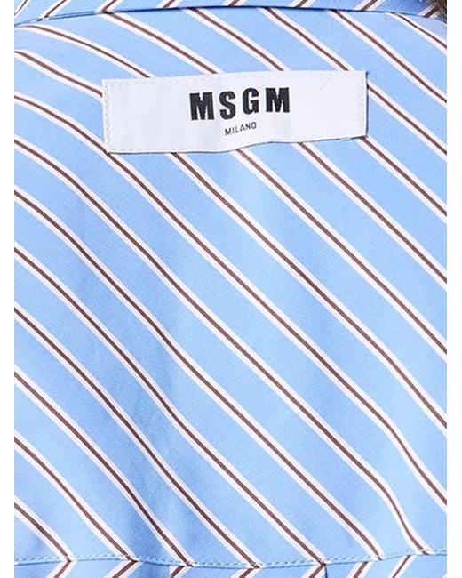 MSGM Gestreepte Blouse in het Blue
