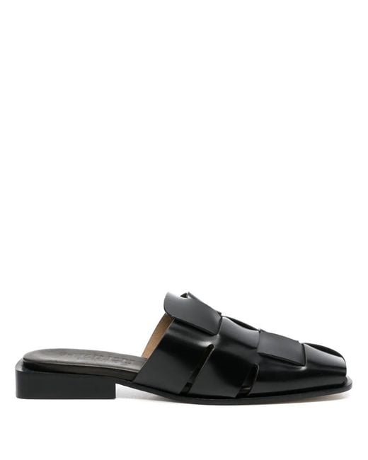 Hereu Black Coraia Leather Mules