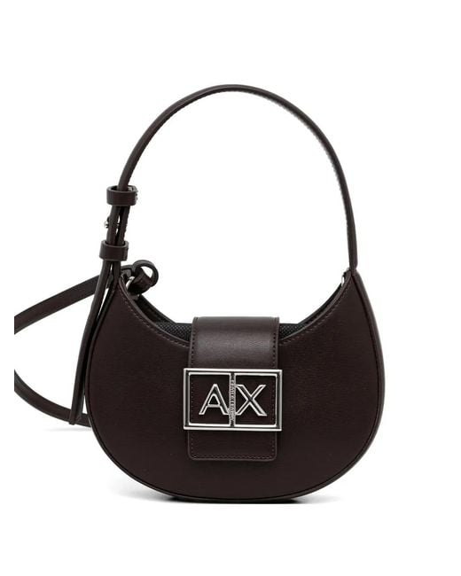 ARMANI EXCHANGE Black Mini Logo-Plaque Crossbody Bag