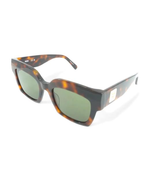 MCM Green Tortoiseshell Square-Frame Sunglasses for men