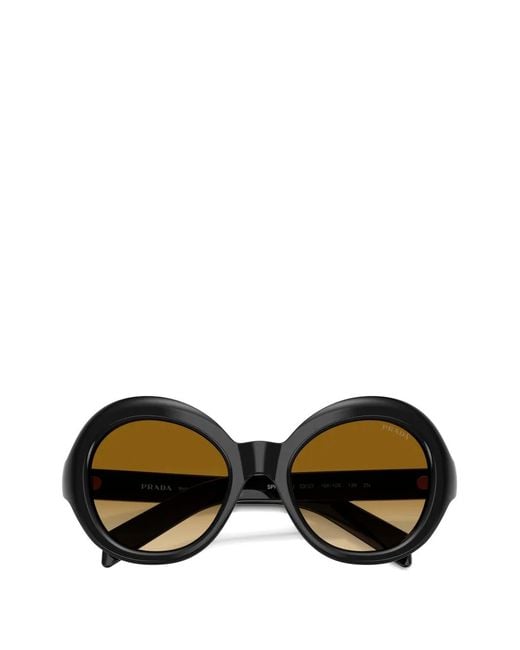 Prada Black Round-Frame Sunglasses