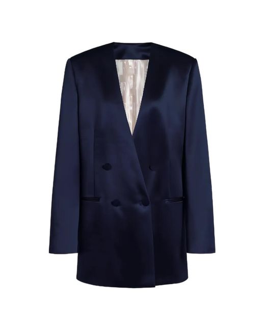 Alberta Ferretti Blue Double-Breasted Blazer