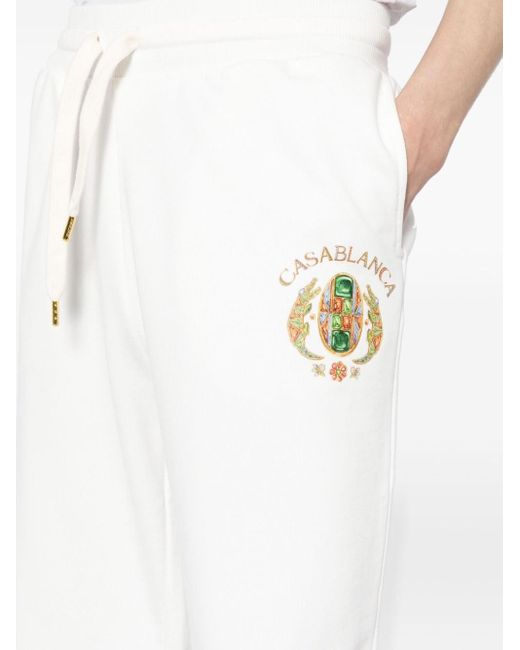 Casablancabrand White Joyaux D'afrique Tennis Club Organic Cotton Track Pants for men