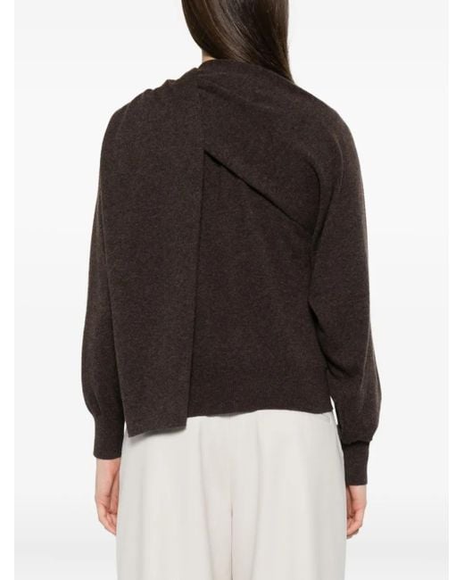 Ferragamo Brown Scark-Detail Cardigan