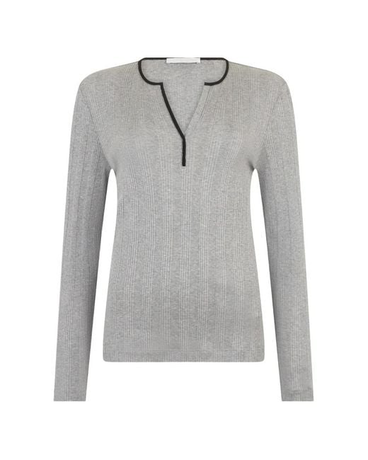 Fabiana Filippi レディース グレー Vネック ロングTシャツの通販はau