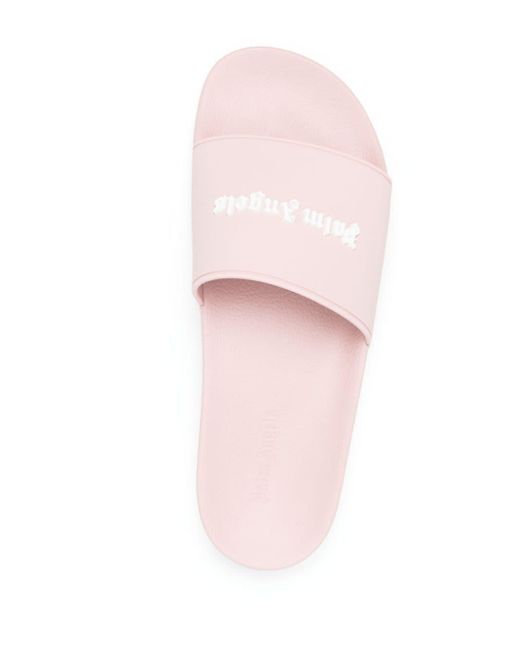 Sandalias con logo en relieve Palm Angels de color Pink