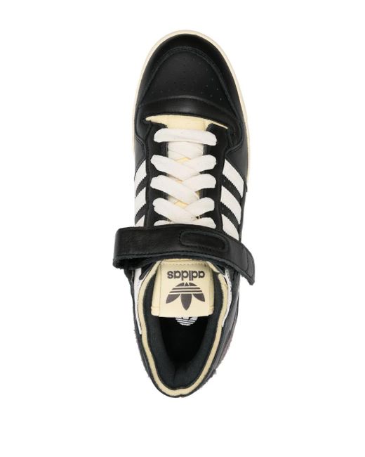 Adidas Black Forum 84 Panelled Leather Sneakers for men
