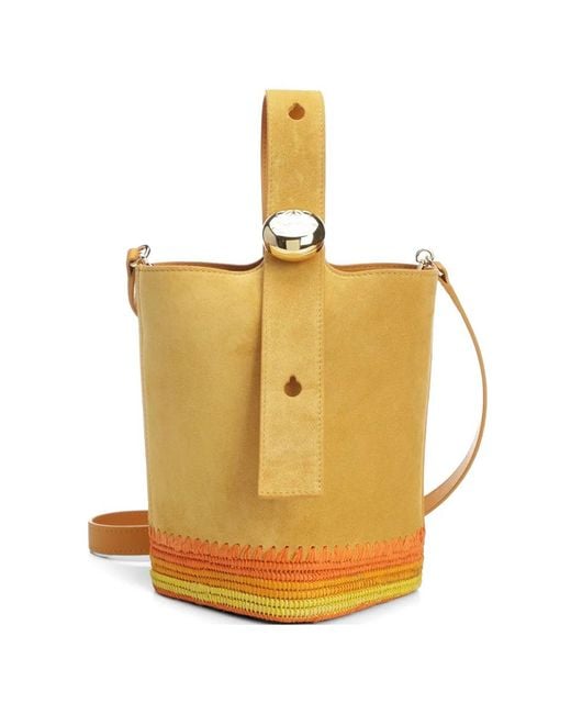 Loewe Metallic Mini Pebble Suede Bucket Bag