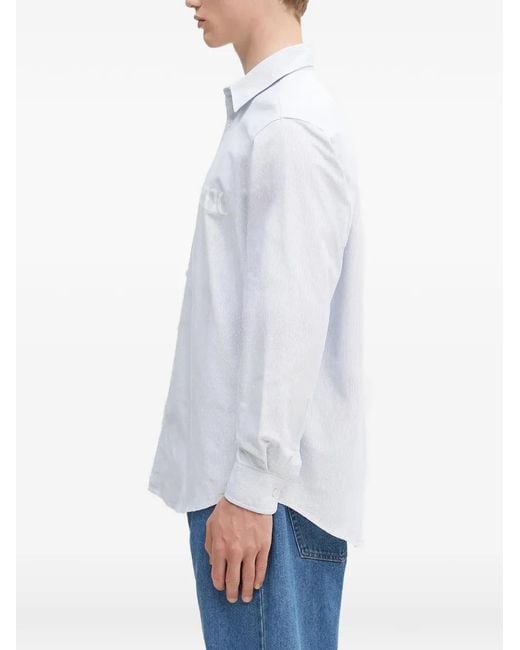 Aries White Stripe-Pattern Shirt for men
