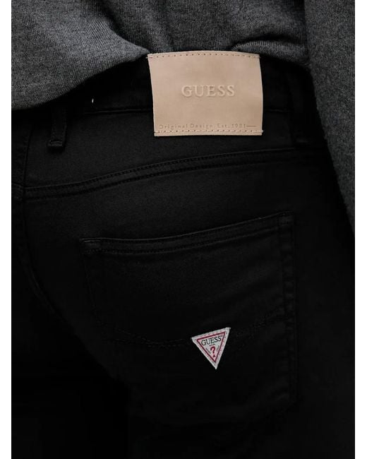 Guess Black Logo-Patch Jeans for men