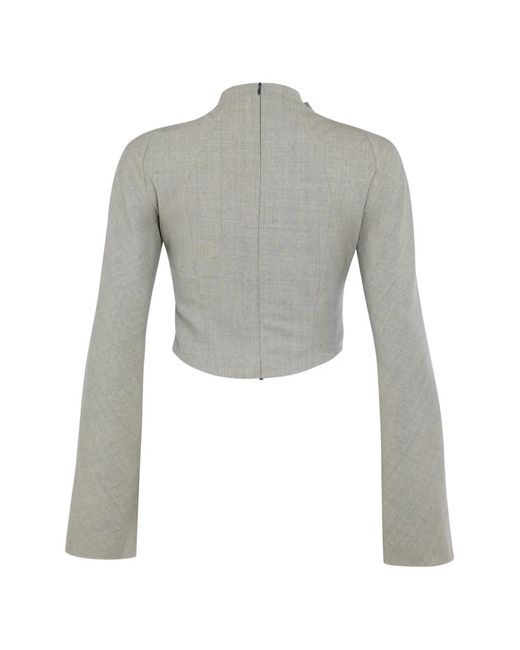 A.W.A.K.E. MODE Gray Bib-Front Structured Jacket