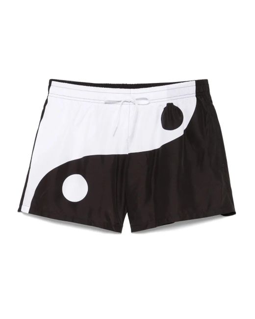 メンズ Moschino インヤン トランクス水着 Black
