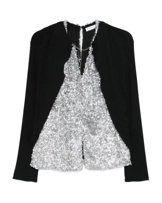Rabanne Black Sequin Embellished Top
