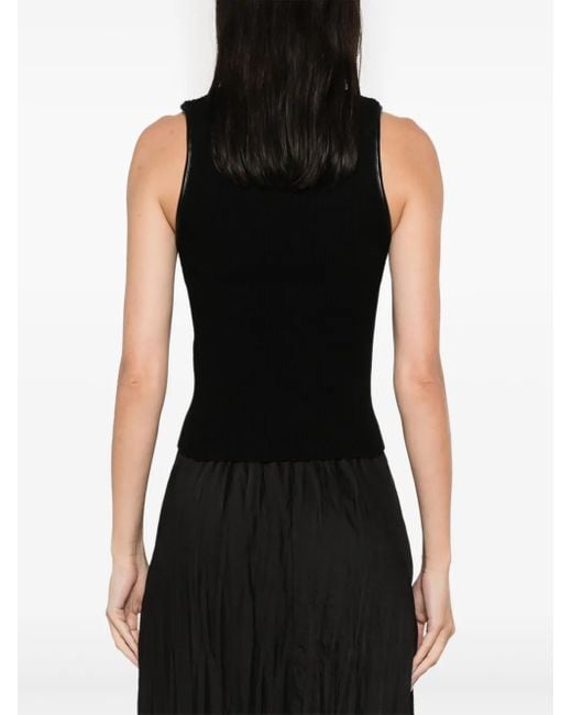 Débardeur En Maille Fine Nervurée Jonathan Simkhai en coloris Black