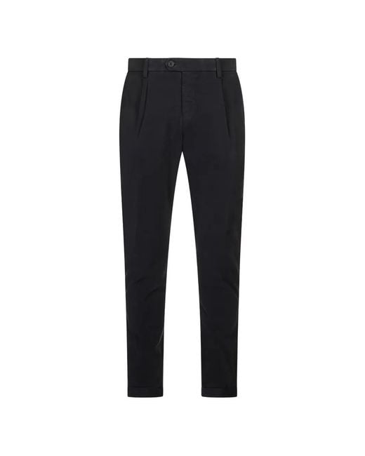 Mason's Black Osaka 1 Pince Pleated Trousers for men