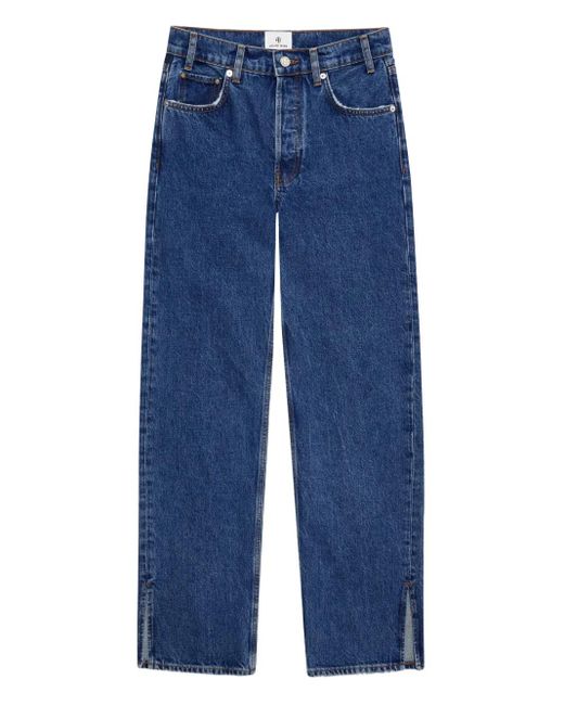 Anine Bing Blue Roy Jeans Mit Hohem Bund