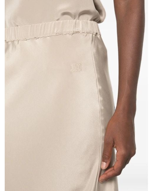 Max Mara Natural Sospiro Satin-Finish Skirt