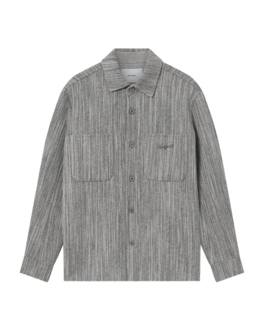 Axel Arigato Gray Aidan Striped Shirt Jacket for men