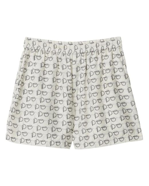 Burberry White Silk Shorts