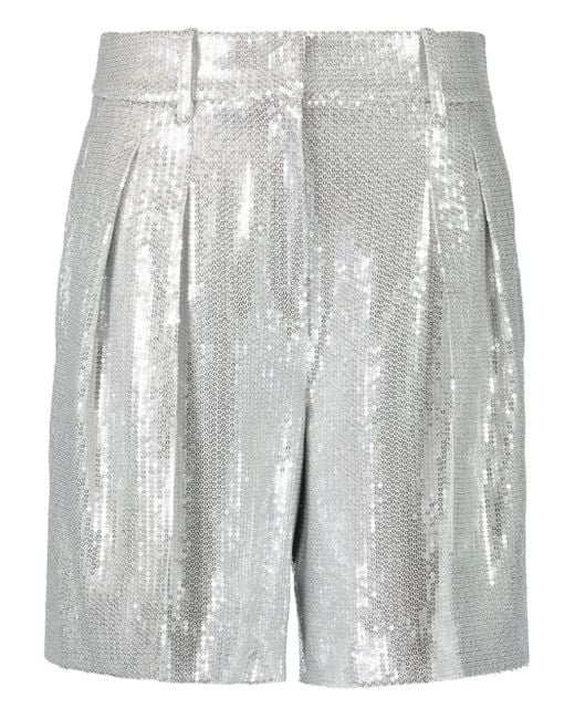 Michael Kors Gray Sequinned Tailored Shorts
