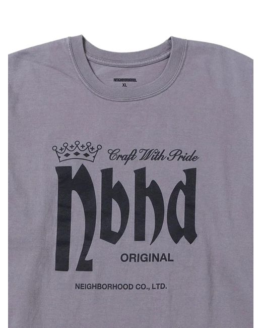 Neighborhood Gray Slogan-Print Long-Sleeve T-Shirt for men