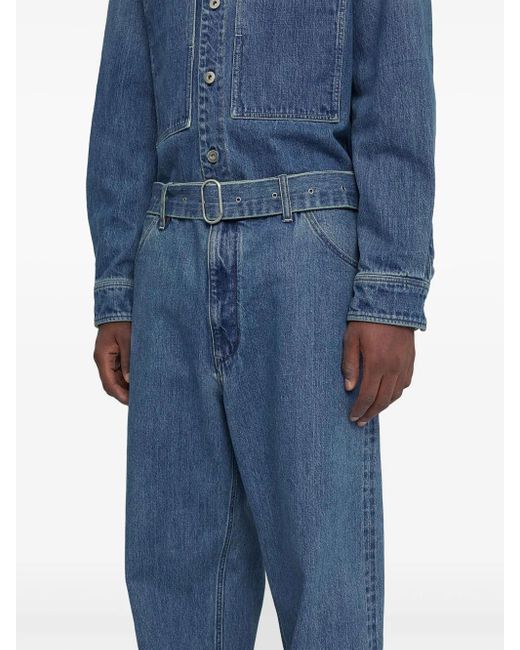 Vaqueros holgados con cinturón Jil Sander de hombre de color Blue